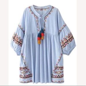 Goodnight Macaroon. Blue dress with tassels. Small
